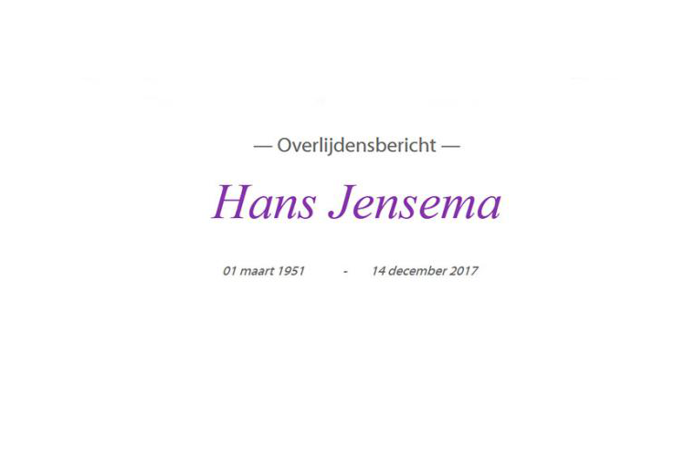 In Memoriam Hans Jensema
