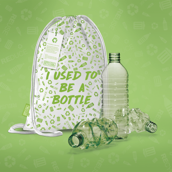 BottleBag Pack, bedrukte gerecyclede tas