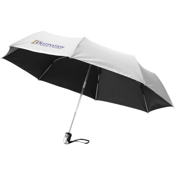 Alex 21.5 inch 3 sectie automatische paraplu met bedrukking