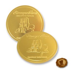 Chocolade munten 75mm met logo