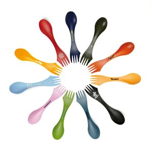 Een unieke combinatie van een vork, mes en lepel in vele kleuren (Light My Fire Spork Original)