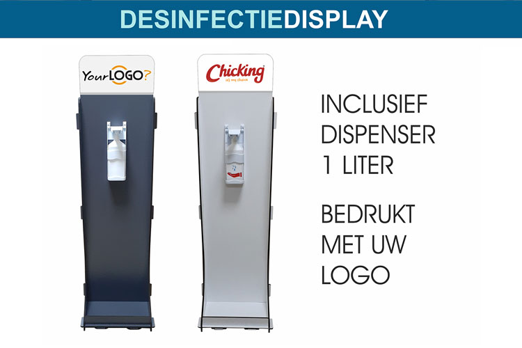 Desinfectie displays met uw logo