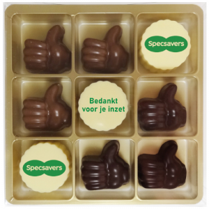 Choco-Paradijs Chocolade Duimpjes met uw logo website